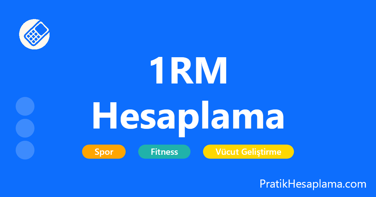 1RM Hesaplama (Maksimum Tekrar) hesaplama - Bench Press, Squat ve Deadlift için 1 tekrar maksimum (1RM) değerinizi hesaplayın. Hipertrofi ve güç antrenmanları için antrenman yüzdelerinizi öğrenin.