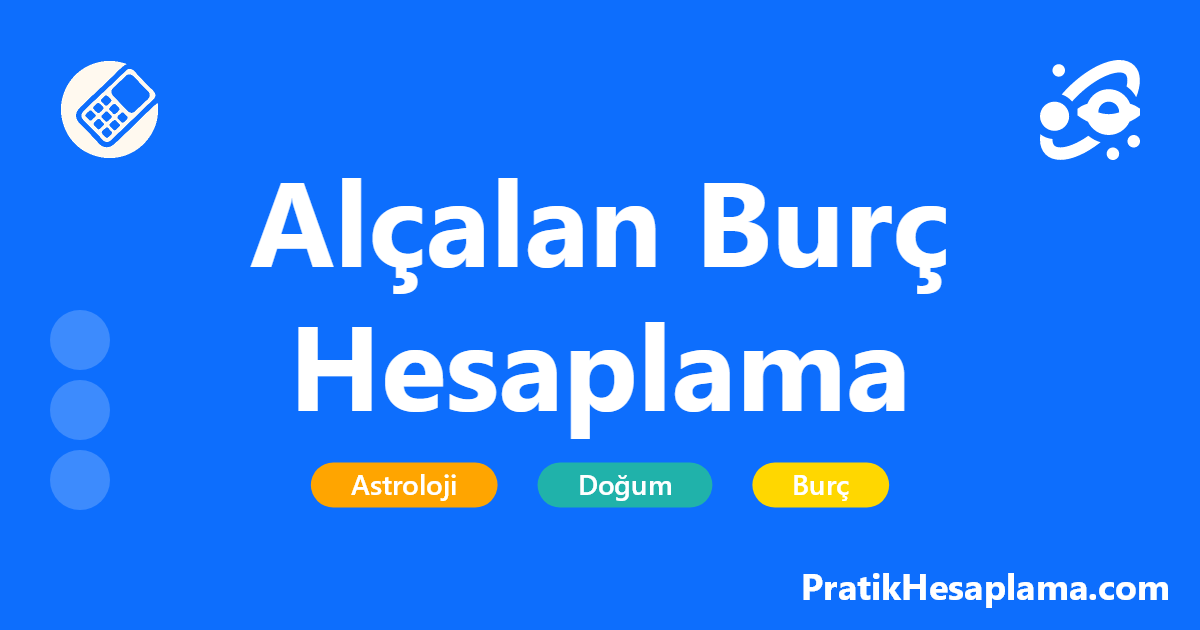 Alçalan Burç Hesaplama hesaplama - Doğum tarihiniz, saatiniz ve yerinize göre alçalan burcunuzu hesaplayın. Ücretsiz ve detaylı alçalan burç hesaplama aracı ile astrolojik haritanızı keşfedin.