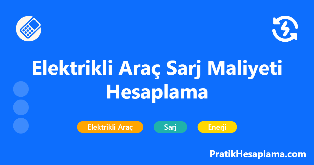 Elektrikli Araç Sarj Maliyeti Hesaplama hesaplama - Diğer - PratikHesaplama.com Elektrikli Araç Sarj Maliyeti Hesaplama hesaplama - Elektrikli aracinizin sarj maliyetini hesaplayin. Elektrik tarifenize ve sarj miktarina göre ödeyeceginiz tutari ögrenin.