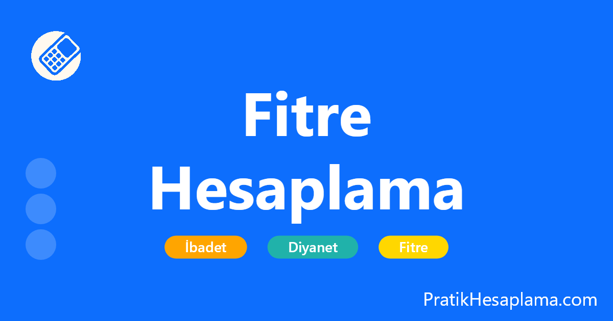 Fitre Hesaplama hesaplama - Diğer - PratikHesaplama.com Fitre Hesaplama hesaplama - 2025 yılı güncel Diyanet fitre tutarı üzerinden kişi ve aile bazlı fitre hesaplama aracı. Ramazan fitresi hesaplama, ödeme ve bağış bilgileri.