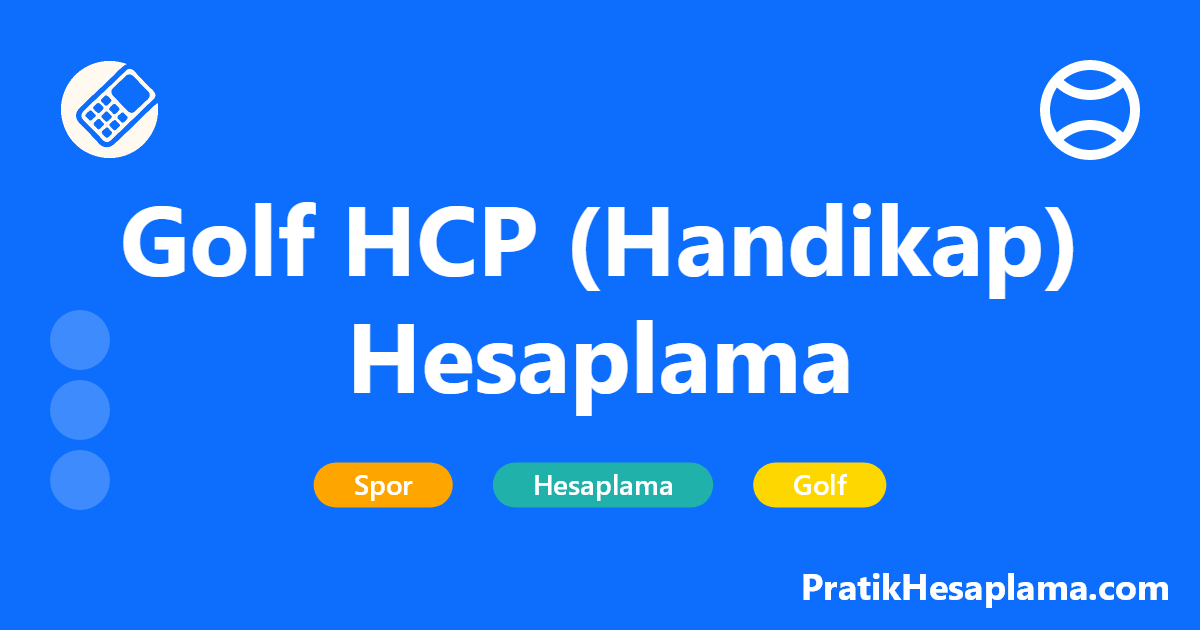 Golf HCP (Handikap) Hesaplama hesaplama - Golf handikap hesaplama aracı ile WHS sistemine göre golf oyun seviyenizi hesaplayın. Course rating, slope ve skor bilgilerinizle hemen hesaplayın.