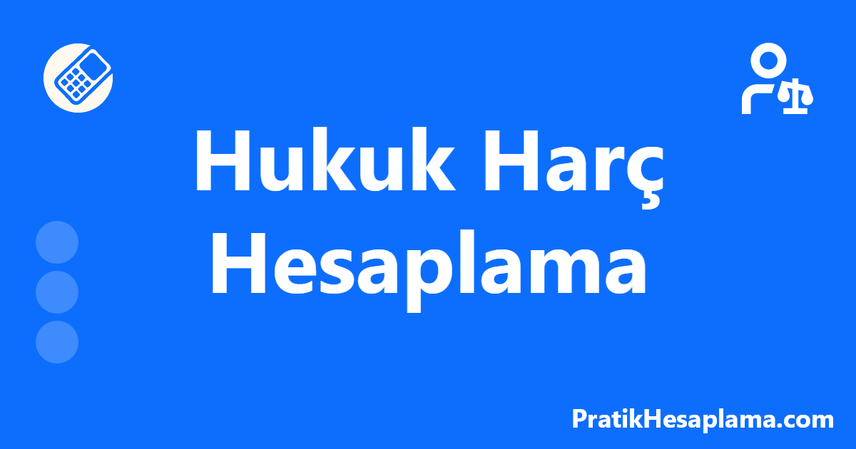 Hukuk Harç Hesaplama hesaplama - Hukuk - PratikHesaplama.com Hukuk Harç Hesaplama hesaplama - Dava değerine göre harç tutarını hesaplayın. Mahkeme türü ve dava türüne göre ödenecek harç miktarını öğrenin.