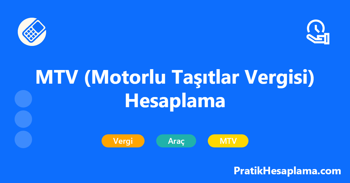 MTV (Motorlu Taşıtlar Vergisi) Hesaplama hesaplama - MTV hesaplama aracı ile aracınızın yaşı ve özelliklerine göre ödemeniz gereken motorlu taşıtlar vergisi tutarını kolayca hesaplayın.