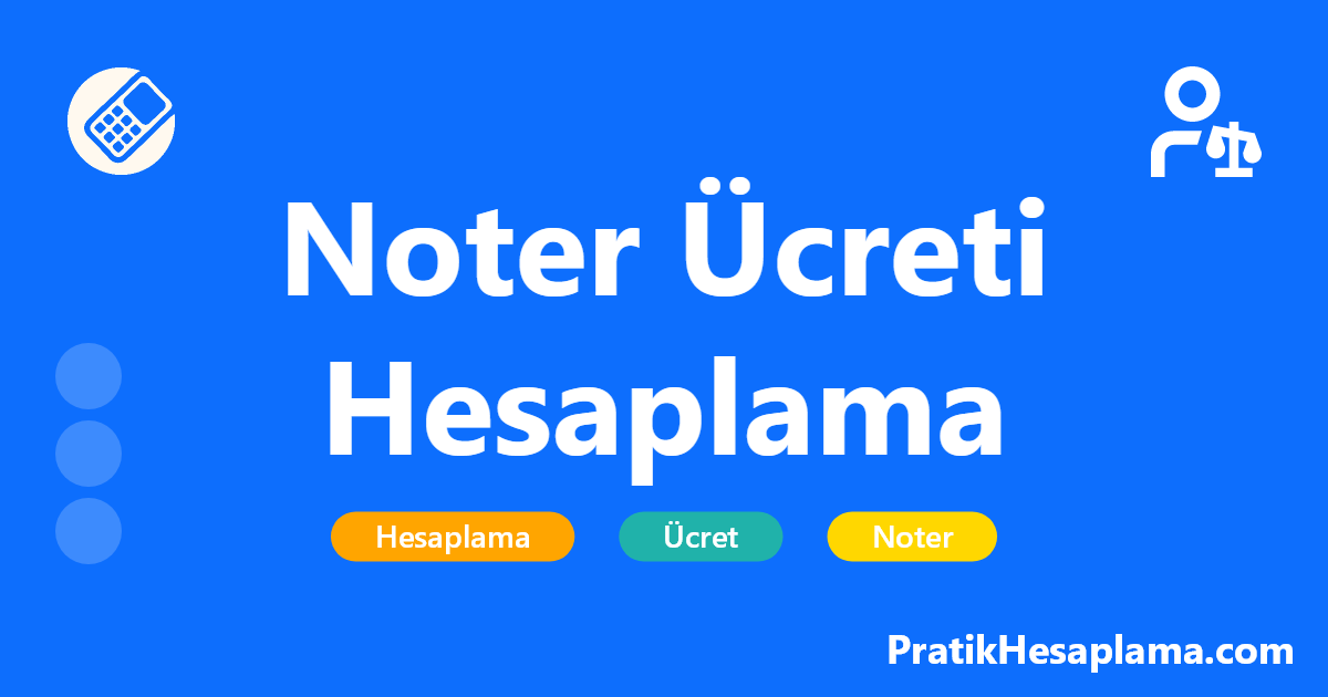 Noter Ücreti Hesaplama hesaplama - 2025 yılı noter ücretleri, harç ve masrafları hesaplama aracı. Vekaletname, araç satış, ihtarname, tasdik ve tüm noter işlem ücretlerini hesaplayın.