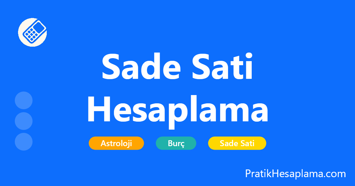Sade Sati Hesaplama hesaplama - Vedik astrolojide Satürn geçişi olan Sade Sati dönemini hesaplayın. Ay burcunuza göre 7.5 yıllık Shani Sade Sati döneminin başlangıç, zirve ve bitiş tarihlerini öğrenin.