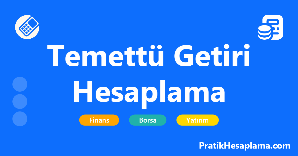 Temettü Getiri Hesaplama hesaplama - Hisse senetlerinin temettü getirisini hesaplayın. Brüt ve net temettü getirisi, kar payı oranı ve yıllık temettü verimini kolayca öğrenin.