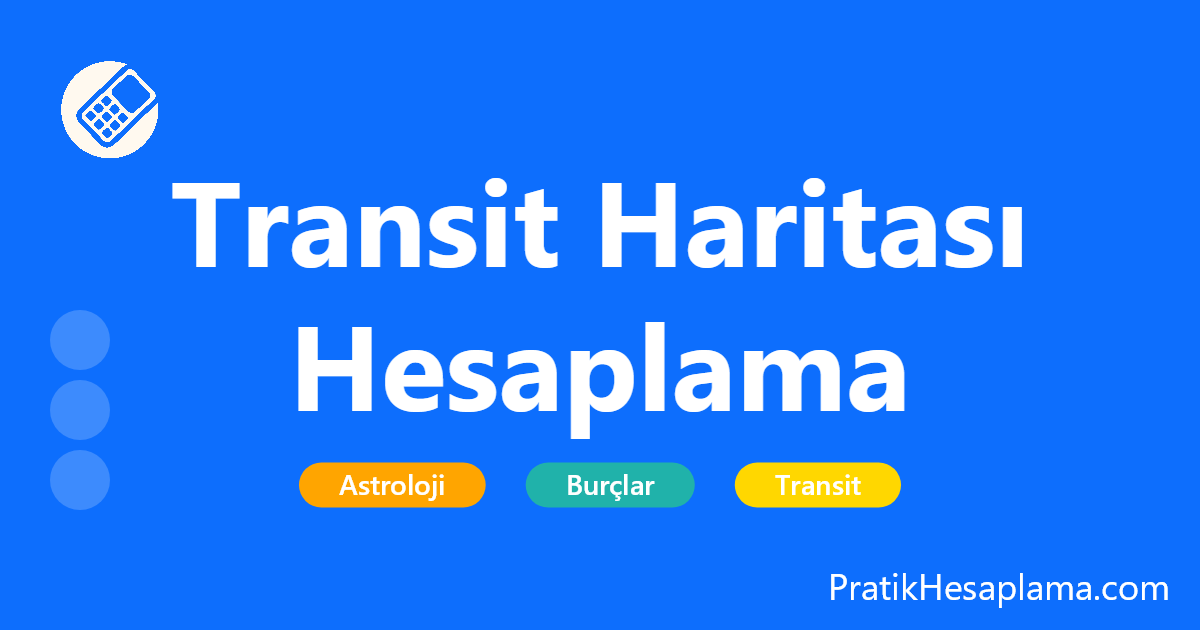 Transit Haritası Hesaplama hesaplama - Gezegenlerin şu anki konumlarının doğum haritanızla olan etkileşimini keşfedin. Günlük, yıllık ve progress harita hesaplama motoruyla kaderinizi yorumlayın.
