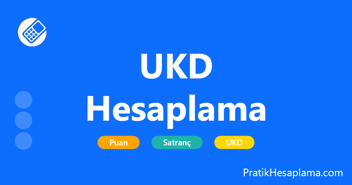 UKD Hesaplama hesaplama - TSF UKD hesaplama aracı ile satranç turnuva performansınızı, UKD değişimini ve yeni UKD puanınızı güncel katsayılarla hemen hesaplayın.