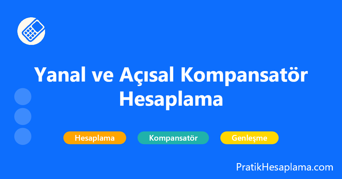 Yanal ve Açısal Kompansatör Hesaplama hesaplama - Matematik - PratikHesaplama.com Yanal ve Açısal Kompansatör Hesaplama hesaplama - Boru hatlarındaki yanal ve açısal genleşmeleri hesaplayarak uygun kompansatör seçimi yapmanızı sağlayan detaylı hesaplama aracı.